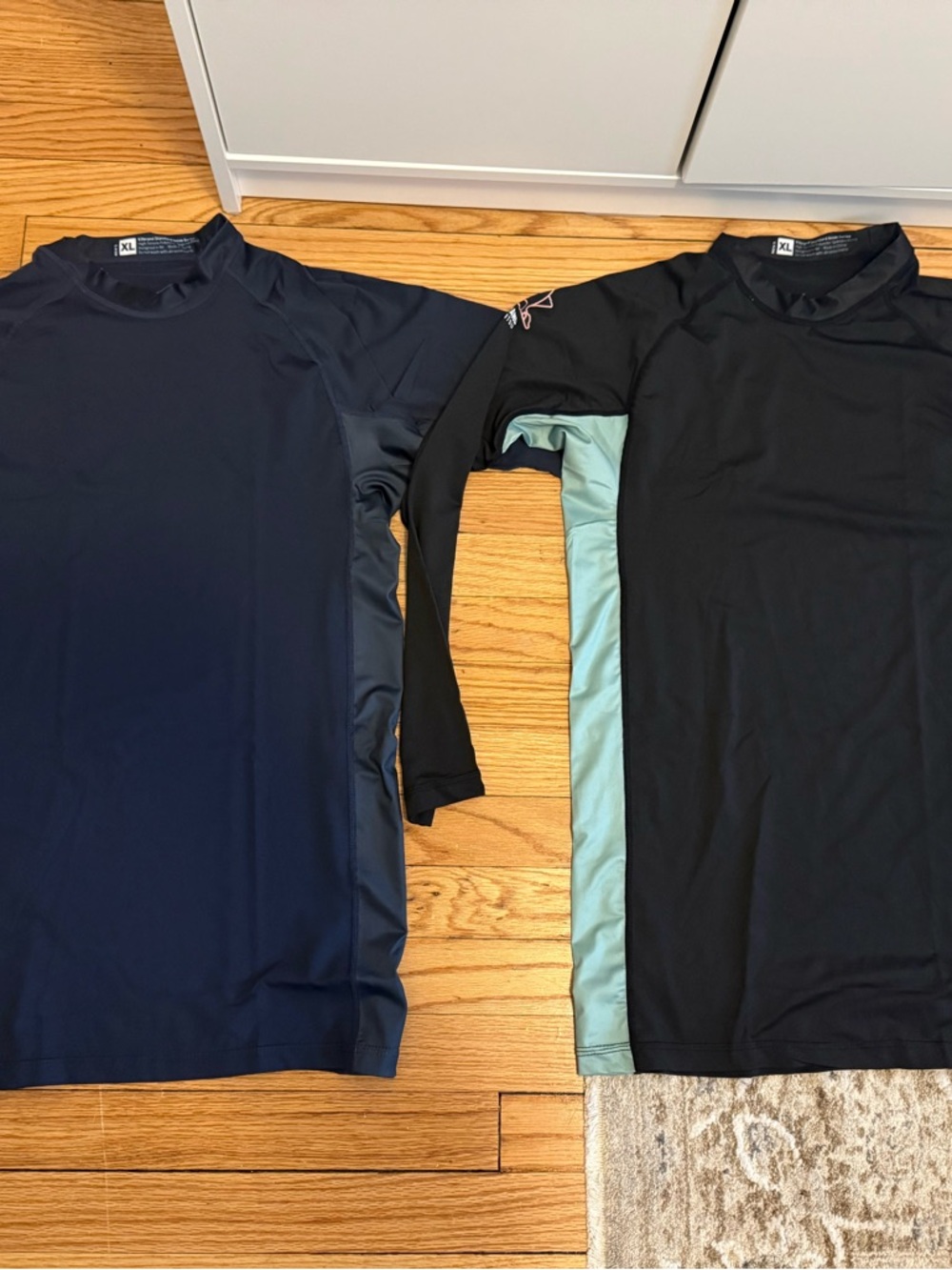 Men's Long Sleeve Rash Guards - Navy & Black with Mint Side 93Brand BJJ Size XL